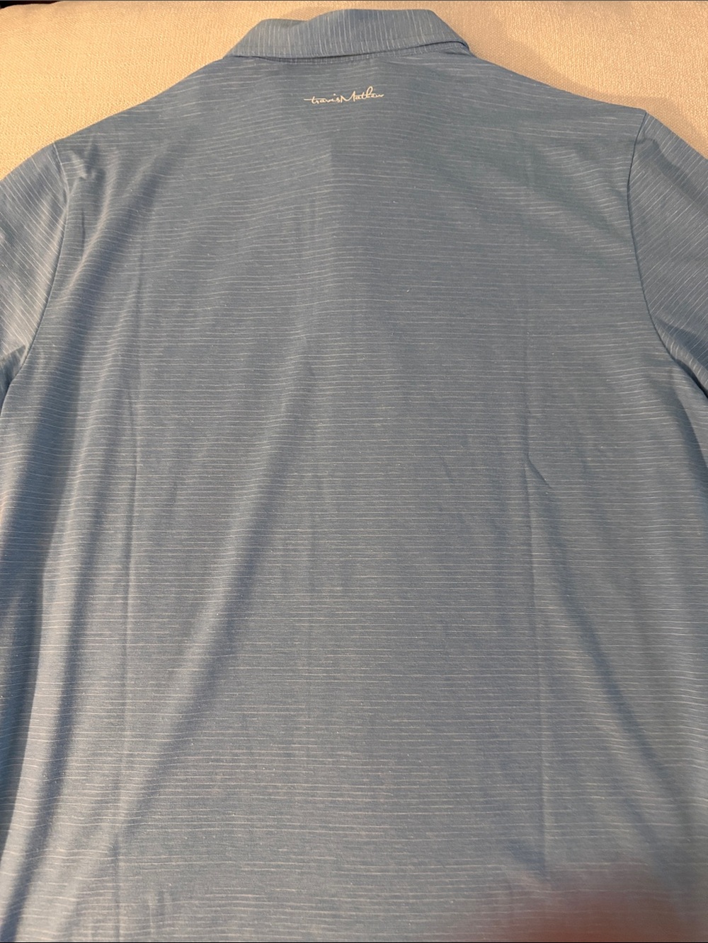 NWT Travis Mathew Sky Blue Striped Performance Polo - Picture 4 of 4